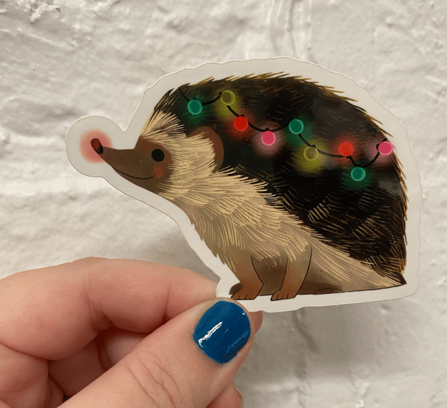 Holiday Hedgeghog Vinyl Sticker
