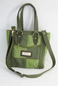 Image 1 of Green Color Block Handbag