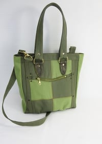 Image 2 of Green Color Block Handbag