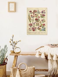 Image 2 of Vintage Print Fleurs Hanging Canvas Tapestry