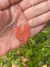 Wood heart necklace