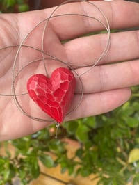 Image 1 of Wood heart necklace