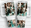 Quencher Cup - Turquoise Cowhide