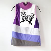 Image 1 of bootterfly halloween batty bats patchwork adult L large courtneycourtney sleeveless turtleneck tank 