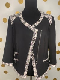 Image 1 of White|Black Market Purple Tweed Zip Blazer - Size: 6