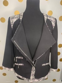 Image 2 of White|Black Market Purple Tweed Zip Blazer - Size: 6