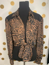 Image 2 of Jordan Faux Patch Cheetah Top - Size: M