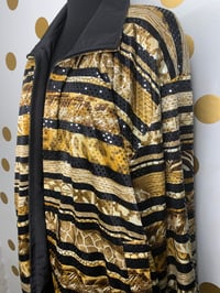 Image 2 of Iridescent Reversible Animal Print Bomber Jacket - Size: L/XL