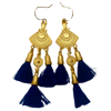 Ltd Ed - Gold Sahana Tassel Earrings - Sapphire