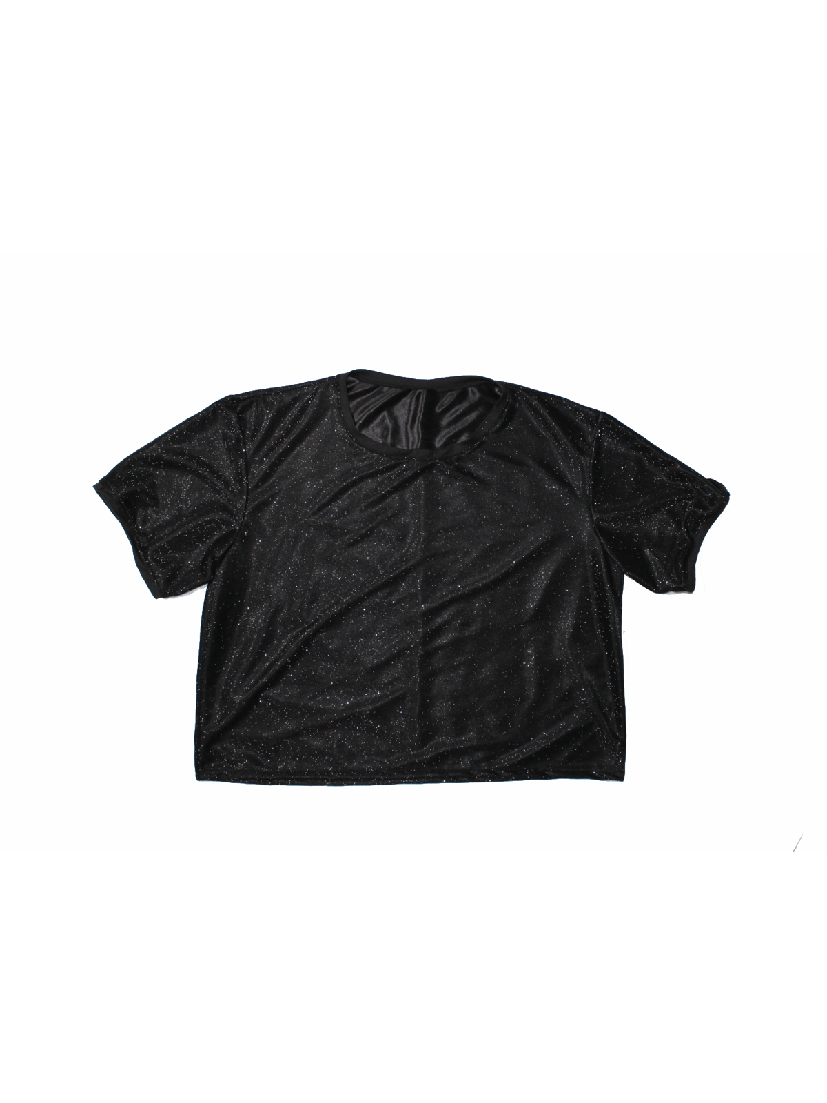 Image of Black glitter shirt (Full length and cropped)