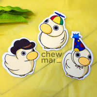 Image 1 of Ducks with Hats Vinyl Stickers 