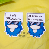 Image 1 of Munchlax Struggling and Not Failing Vinyl Stickers