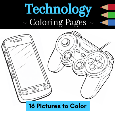Image of Unplugged Technology Coloring Pages