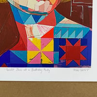 Image 4 of Quilt Face at a Birthday Party Print