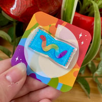 Rainbow Pride Gummy Worm - Acrylic Pin