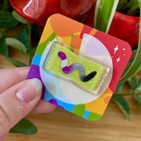 Asexual Pride Gummy Worm - Acrylic Pin