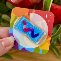 Bisexual Pride Gummy Worm - Acrylic Pin