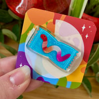 Lesbian Pride Gummy Worm - Acrylic Pin