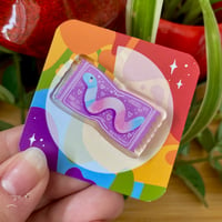 Trans Pride Gummy Worm - Acrylic Pin