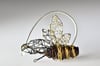 Wire art bee brooch, Contemporary art jewelry