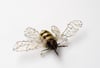 Wire bee sculpture brooch pin, Contemporary art jewelry