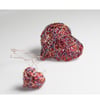 Double heart brooch, Wire heart sculpture jewelry
