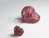 Double heart brooch, Wire heart sculpture jewelry