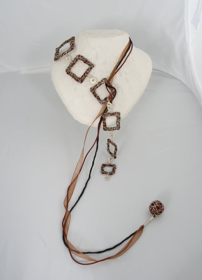 Squares statement necklace, Contemporary art jewelry