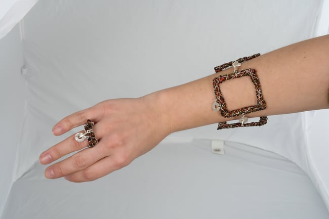 Squares statement necklace, Contemporary art jewelry