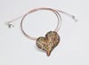 Rainbow heart necklace, Handmade wire jewelry