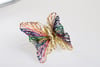 Butterfly rainbow brooch, Wire insect art sculpture jewelry