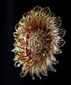 Sunflower art brooch, Wire sculpture jewelry