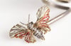 Double butterfly silver ring, Wire sculpture art jewelry