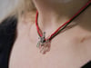 Wire couple art necklace, Sculpture figure jewelry pendant