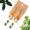 Toadstool & Crackle Quartz Golden Drop Earrinngs