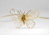 18k gold butterfly statement necklace, Wire sculpture Art jewelry