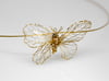 18k gold butterfly statement necklace, Wire sculpture Art jewelry