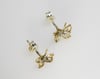 14k gold butterfly stud earrings, Mini wire sculpture jewelry