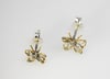 14k gold butterfly stud earrings, Mini wire sculpture jewelry