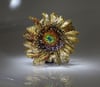 Sunflower wire Art sculpture brooch, Artist contemporary jewelry