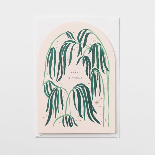 Image of Happy Birthday - Starry Palms Die Cut Card