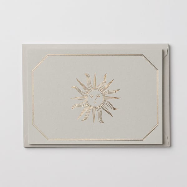 Image of 6 Foiled Sun Notecards + Envelopes