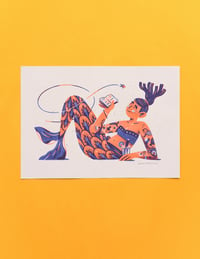 Image 1 of Mermaid 02 (riso print - A4)