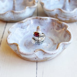 Image of Ring Holder, Ceramic Ring Dish Handmade Pottery, Engagement Gift Made in USA