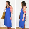 NEW! Printmakers Crossback Apron with Adjustable Straps, 3 Pockets. Womens, Mens. Blue Canvas, No24