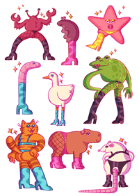 Creatures in Boots Stickers