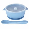 Silicone Suction Bowl Lid and Spoon (light blue)