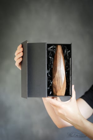 Image of Personalized wood vase for home decor, inspirational gift, modern wood decor, handmade ikebana vase,