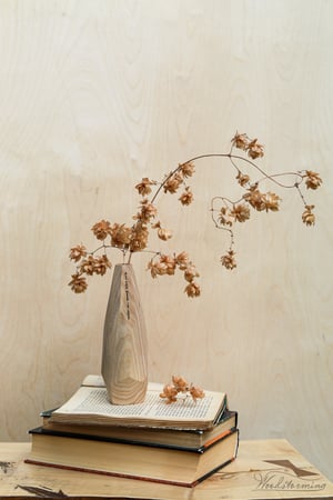 Image of Wood vase for home decor, personalized wood vase, inspirational gift 