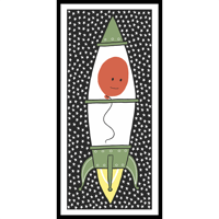 Rocket Balloon: 4 color screen print